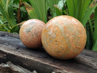 Polished Runestone Feldspar Spheres x 2 From Madagascar