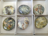 Polished Dendritic Opal Palm Stones x 6 From Moralambo, Madagascar