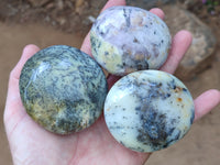 Polished Dendritic Opal Palm Stones x 6 From Moralambo, Madagascar