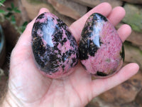 Polished Rhodonite Eggs x 4 From Madagascar