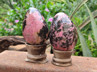 Polished Rhodonite Eggs x 4 From Madagascar