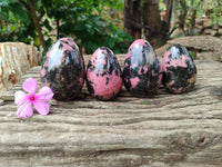 Polished Rhodonite Eggs x 4 From Madagascar