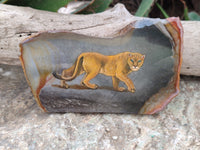 Hand Made Lioness Decoupage Stone Slabs x 3 From Southern Africa