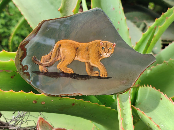 Hand Made Lioness Decoupage Stone Slabs x 3 From Southern Africa