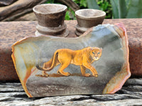 Hand Made Lioness Decoupage Stone Slabs x 3 From Southern Africa