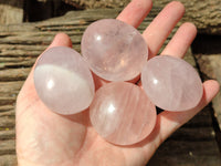 Polished Rose Quartz Palm Stones x 12 From Madagascar