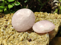 Polished Rose Quartz Palm Stones x 12 From Madagascar