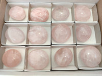 Polished Rose Quartz Palm Stones x 12 From Madagascar