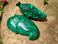 Polished Assorted Malachite Fruit Carvings x 12 From Congo