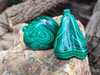 Polished Assorted Malachite Fruit Carvings x 12 From Congo