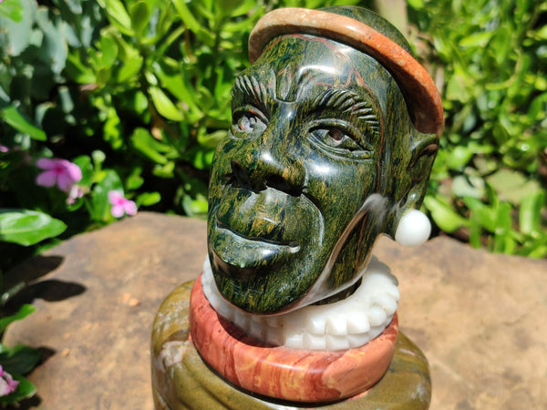 Hand Made African Male Bust Carving x 1 From Zimbabwe