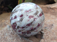 Polished Rubellite Pink Tourmaline Spheres x 2 From Ambatondrazaka, Madagascar