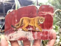 Hand Made Lioness Decoupage Stone Slabs x 3 From Southern Africa