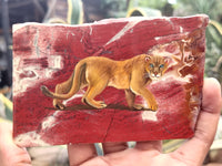 Hand Made Lioness Decoupage Stone Slabs x 3 From Southern Africa