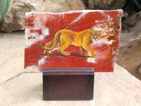 Hand Made Lioness Decoupage Stone Slabs x 3 From Southern Africa