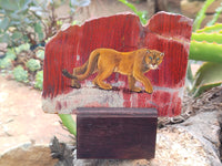 Hand Made Lioness Decoupage Stone Slabs x 3 From Southern Africa