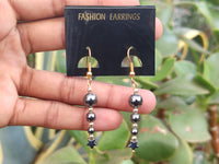 Polished Pair of Hematite Ball and Star Earrings - Sold Per Pair - From China