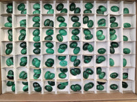 Hand Made Oval Flower Banded Malachite Cabochons - Sold Per Item - From Congo