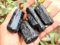 Natural Schorl Black Tourmaline Specimens x 8 From Zimbabwe