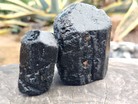 Natural Schorl Black Tourmaline Specimens x 8 From Zimbabwe