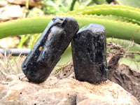 Natural Schorl Black Tourmaline Specimens x 8 From Zimbabwe