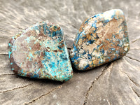 Polished Chrysocolla & Shattuckite With Azurite Free Forms x 12 From Congo