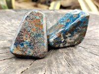 Polished Chrysocolla & Shattuckite With Azurite Free Forms x 12 From Congo