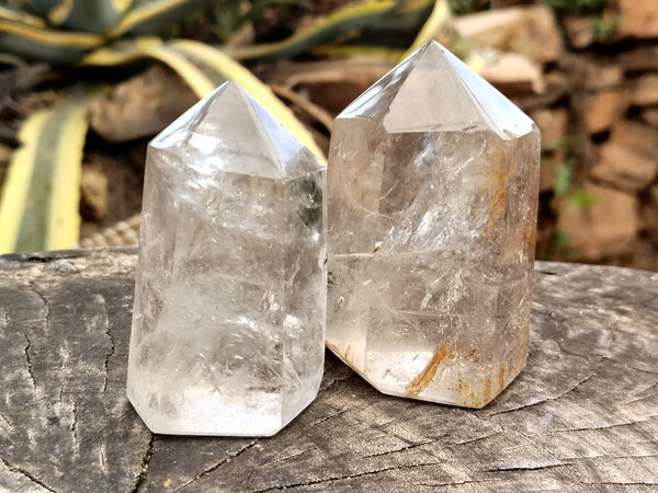 Polished Clear Quartz Crystals x 3 From Madagascar