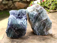 Natural Watermelon Fluorite Cobbed Specimens x 6 From Uis, Namibia