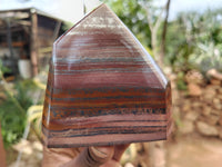 Polished Banded Tiger Iron Jasper Points x 4 From South Africa