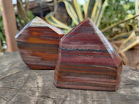 Polished Banded Tiger Iron Jasper Points x 4 From South Africa