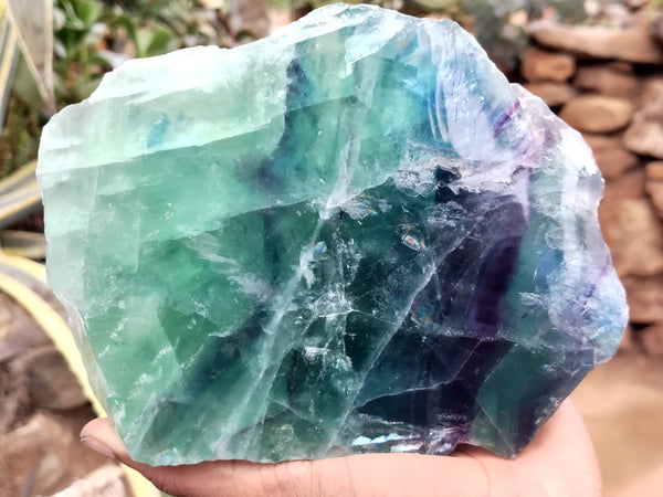 Polished On One Side Watermelon Fluorite x 2 From Uis, Namibia