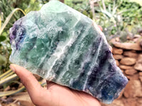 Polished On One Side Watermelon Fluorite x 2 From Uis, Namibia