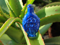 Polished Groovey Lapis Lazuli Perfume Bottle with Detachable Lid - Sold Per Item - From Afghanistan