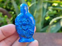 Polished Groovey Lapis Lazuli Perfume Bottle with Detachable Lid - Sold Per Item - From Afghanistan