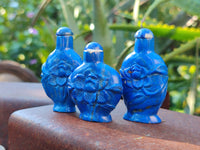 Polished Groovey Lapis Lazuli Perfume Bottle with Detachable Lid - Sold Per Item - From Afghanistan