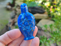 Polished Groovey Lapis Lazuli Perfume Bottle with Detachable Lid - Sold Per Item - From Afghanistan