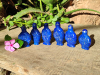 Polished Groovey Lapis Lazuli Perfume Bottle with Detachable Lid - Sold Per Item - From Afghanistan