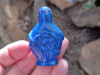 Polished Groovey Lapis Lazuli Perfume Bottle with Detachable Lid - Sold Per Item - From Afghanistan