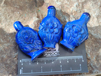 Polished Groovey Lapis Lazuli Perfume Bottle with Detachable Lid - Sold Per Item - From Afghanistan