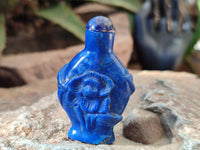 Polished Groovey Lapis Lazuli Perfume Bottle with Detachable Lid - Sold Per Item - From Afghanistan