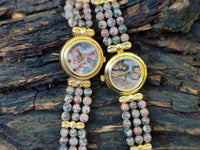 Hand Made Snakeskin Rhyolite Jasper Vintage Lafon Wristwatch - sold per item - From Australia (Copy)