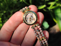 Hand Made Snakeskin Rhyolite Jasper Vintage Lafon Wristwatch - sold per item - From Australia (Copy)