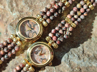 Hand Made Snakeskin Rhyolite Jasper Vintage Lafon Wristwatch - sold per item - From Australia