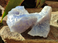 Natural Etched Blue Chalcedony Specimens x 2 From Nsanje, Malawi