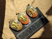 Polished Polychrome Jasper Pendant with Hand Painted Elephant - Sold Per Item - From Madagascar