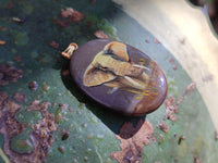 Polished Polychrome Jasper Pendant with Hand Painted Elephant - Sold Per Item - From Madagascar