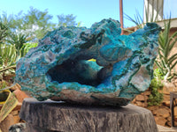 Natural Massive Botryoidal Chrysocolla Geode Specimen x 1 From Kulukuluku, Congo