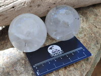 Polished Clear Quartz Crystal Sphere's x 3 From Madagascar