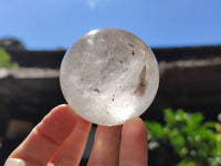 Polished Clear Quartz Crystal Sphere's x 3 From Madagascar